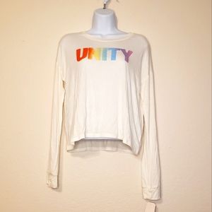 Melrose and Market Girl's Soft Ivory Multicolor Unity Long Sleeve Top M (8-10)